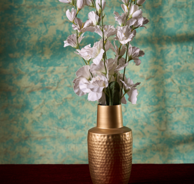 Antique Brass Hammered Pear Shape Planter 3